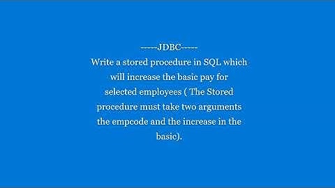 #sql #jdbc  Stored procedure in SQL | JDBC
