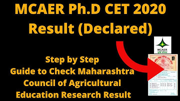 MCAER Ph.D CET 2020 Result (Out)-Check Maharashtra Council of Agricultural Education Research Result
