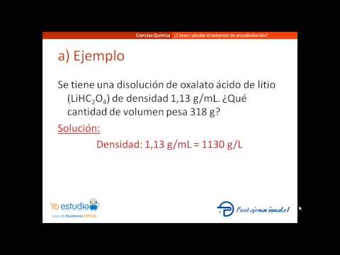 ¿Cómo calcular el volumen de una disolución?