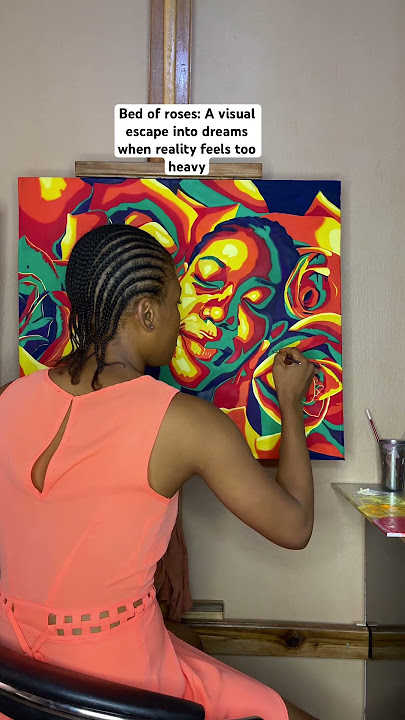 A vibrant abstract oil painting titled bed of roses.#oilpainting #abstractart #artwork #shortsviral