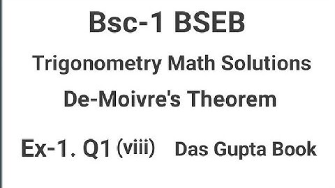 Bsc-1BSEB Trigonometry De-Moivre