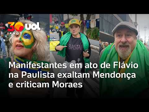 September 7th: protesters at Flávio's rally on Paulista Avenue praise Mendonça and criticize Moraes