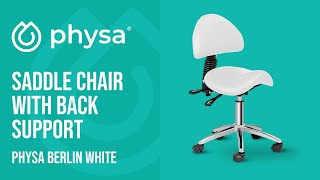 Saddle Chair With Back Support Physa Berlin White Product Presentation 10040178