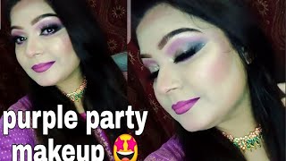 How To Create Step By Step Party Makeup Look Purple Party Makeup Tutorial