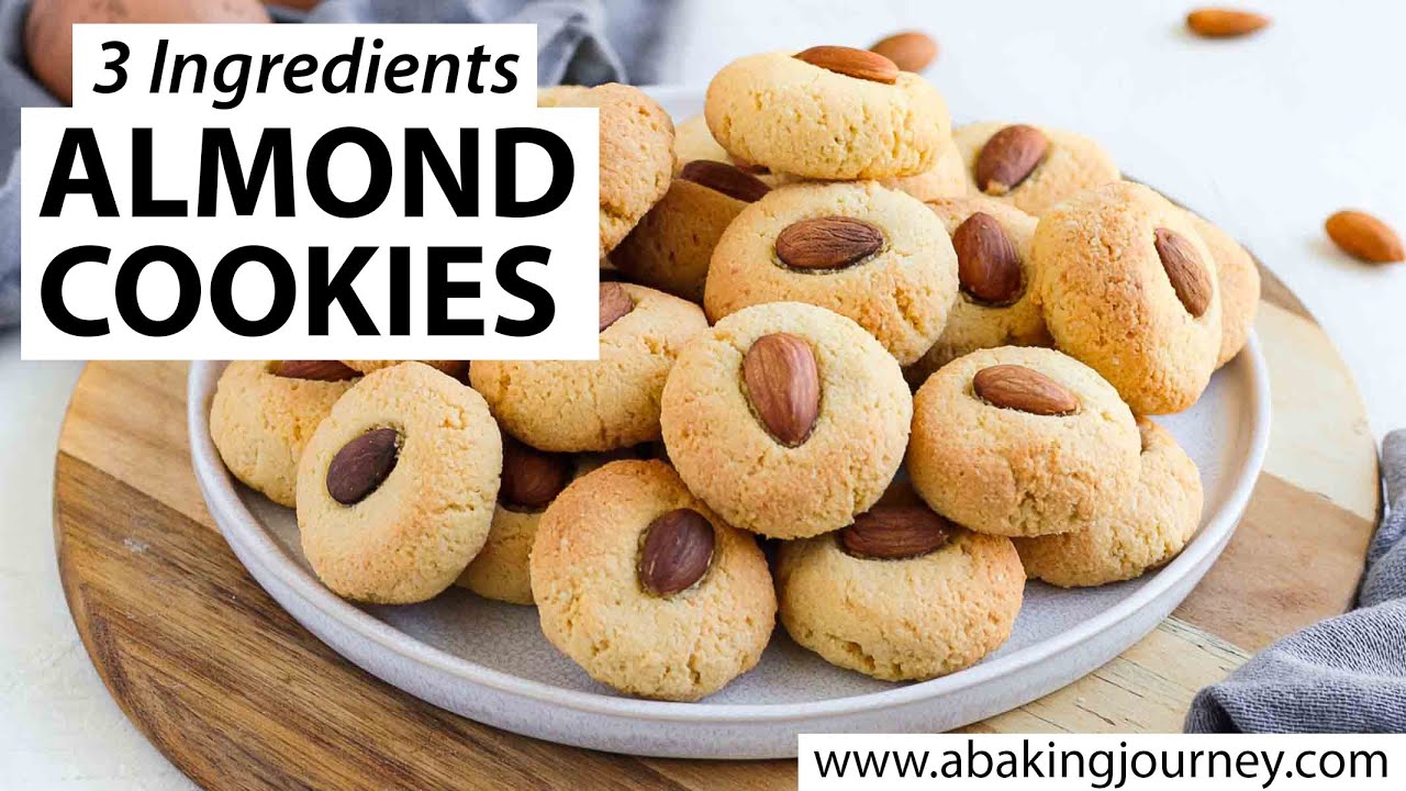 3 Ingredients Almond Cookies (GlutenFree + DairyFree) YouTube