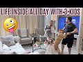 STUCK INSIDE WITH 3 KIDS ALL DAY | DAY IN THE LIFE | Tara Henderson