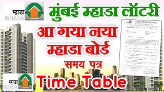 म्हाडा मुंबई लॉटरी समय पत्र | Mumbai MHADA Lottery New Time Table Announced 2023 | Applications Date