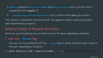 Resolving the Migration failed: Incompatible peer dependencies found Error in Angular Updates
