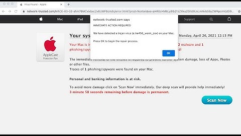 Network-trusted.com Virus Found scam removal.
