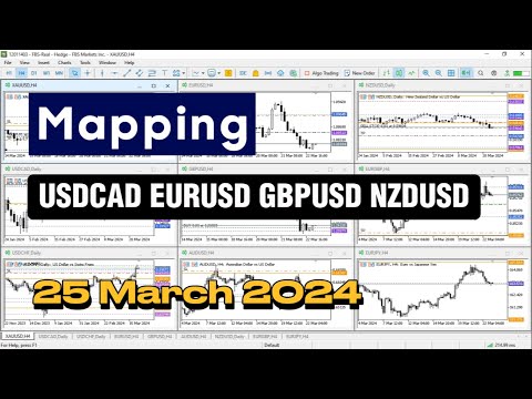 2024.03.25 | MAPPING USDCAD EURUSD GBPUSD NZDUSD Untuk Trader Pemula
