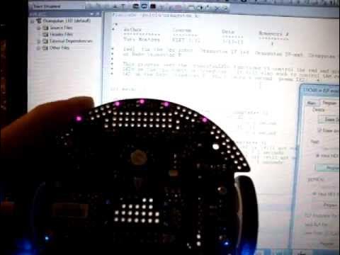 3pi robot flashing red and green LEDs - YouTube
