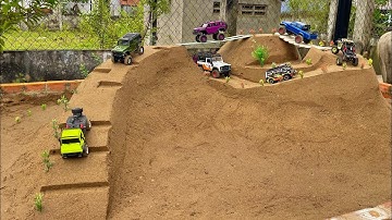 High obstacle course test drive to the top of the mountain of the Rc Mercedes Jeep Bronco Hilux…