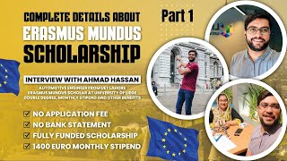 Complete Details About Erasmus Mundus Scholarship |Fully Funded |1000-1400€ Monthly Stipend- Part 1