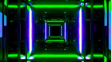 🔷 4K Screensaver – Groen & Paars Neon Tunnel | Futuristische VJ Loop (Geen Geluid)