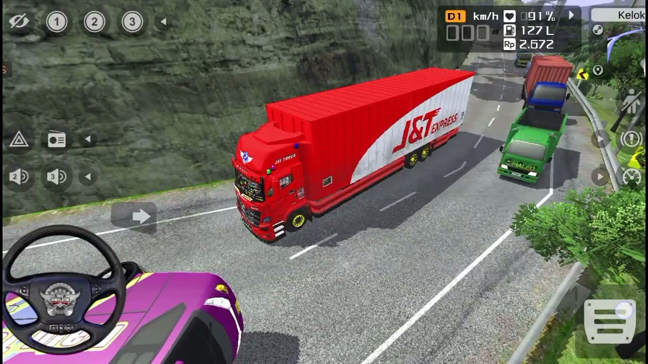 DANGEROUS MOUNTAIN ROAD WITH 10-WHEELER CONTAINER TRUCK | PART TWO – BUS SIMULATOR INDONESIA