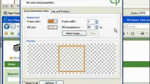 Inserting a zoom area
