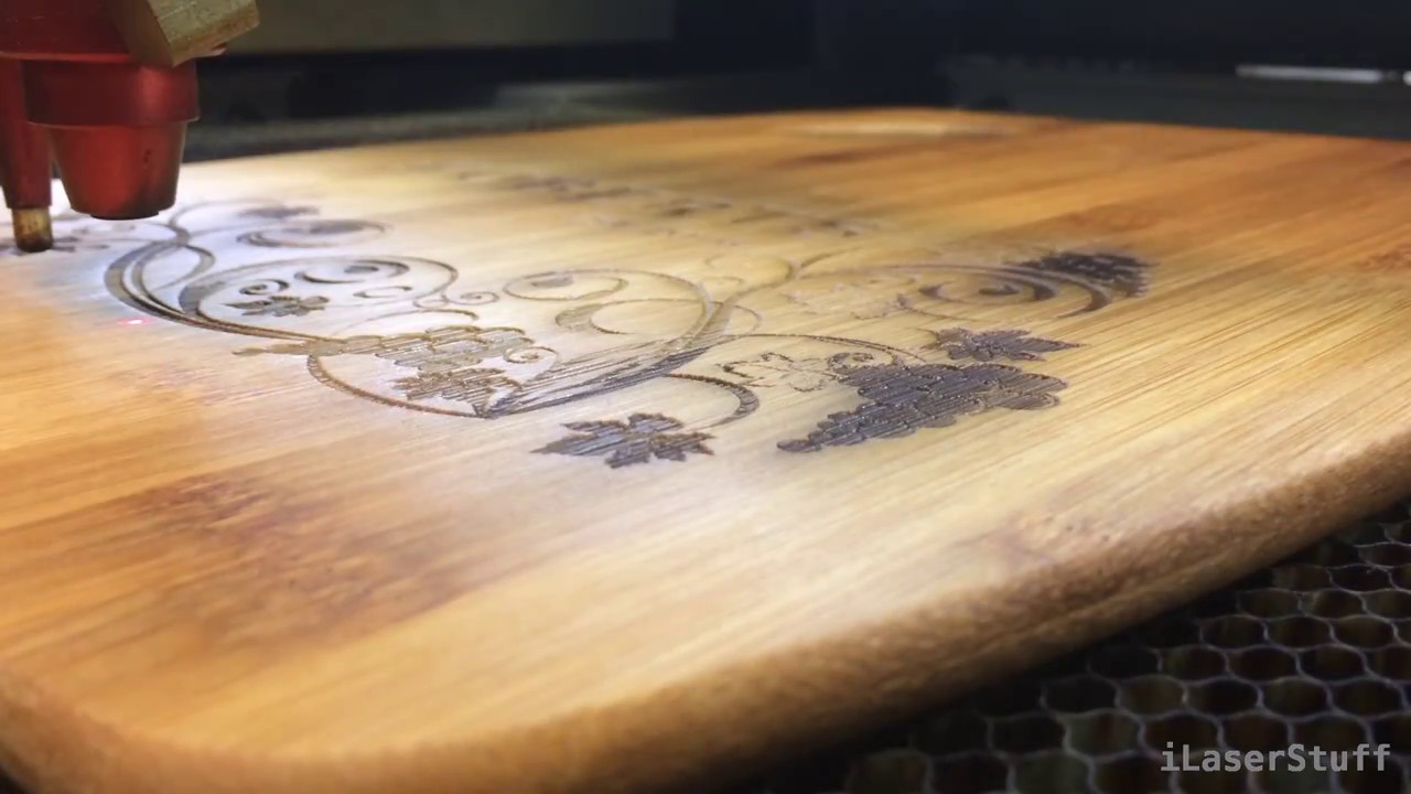 Laser Engraved Bamboo Cutting Board CO2 Laser YouTube