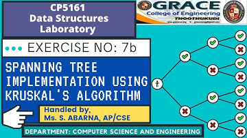 GRACECOE-CSE-CP5161-Data Structures Lab-Ex7b- Spanning tree implementation using Kruskal