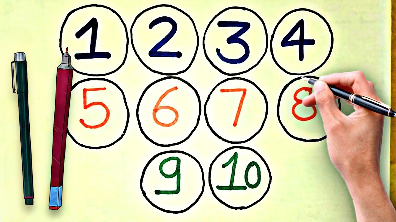 Learn to write numbers 1-10 | 1 to 10 counting, ginti , 1 se 10 tak ...