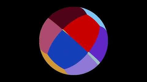 Hypersphere-multicolor-24. Rotation in four-dimensional space. 4D. Fourth dimension. Hyperspace.