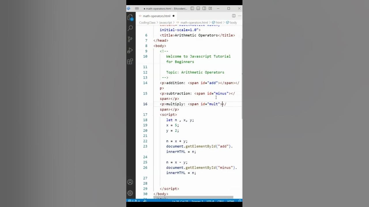 What are JS Math Operators | Javascript Basics #foryou #fyp #follow # ...