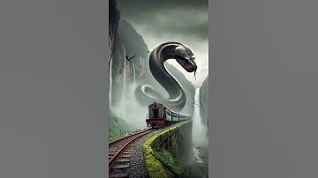 Nature Travel I Python and train cars with beautiful waterfalls #trending  #python