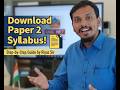 🧠 UGC NET Paper 2 Full Syllabus Download & Subject Selection Tips | Official Website Guide