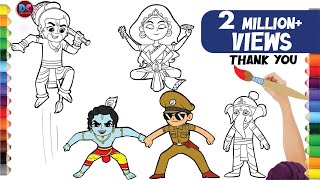 How To Color Little Singham With Bahubali Friends