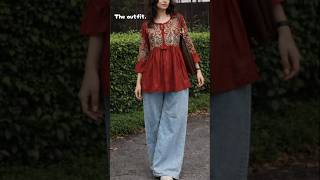 Effortless desi vibes with a modern twist ❤️|| #outfitinspo #desistyle #kurtistyle #ootd #shorts