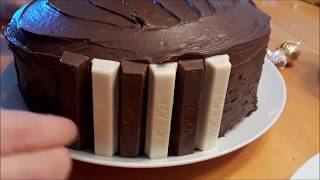 Very simple way to decorate a delicious cake using chocolate candy
from the store.