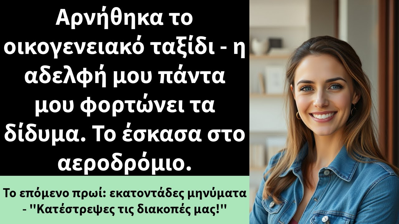Αρνήθηκα το οικογενειακό ταξίδι - η αδελφή μου πάντα μου φορτώνει τα δίδυμα.