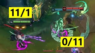 When 0/11 Illaoi Press E on 11/1 Yone...