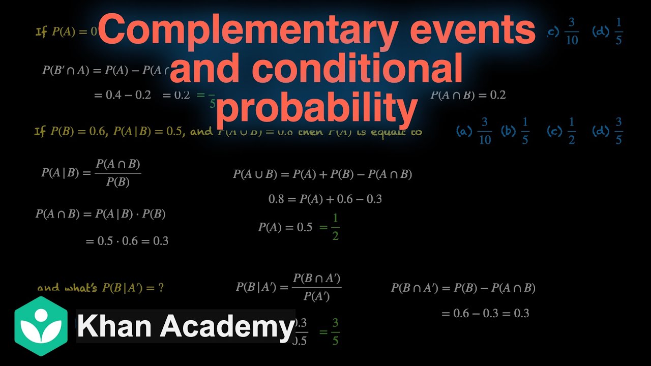 Complementary events and conditional probability [Hinglish ...