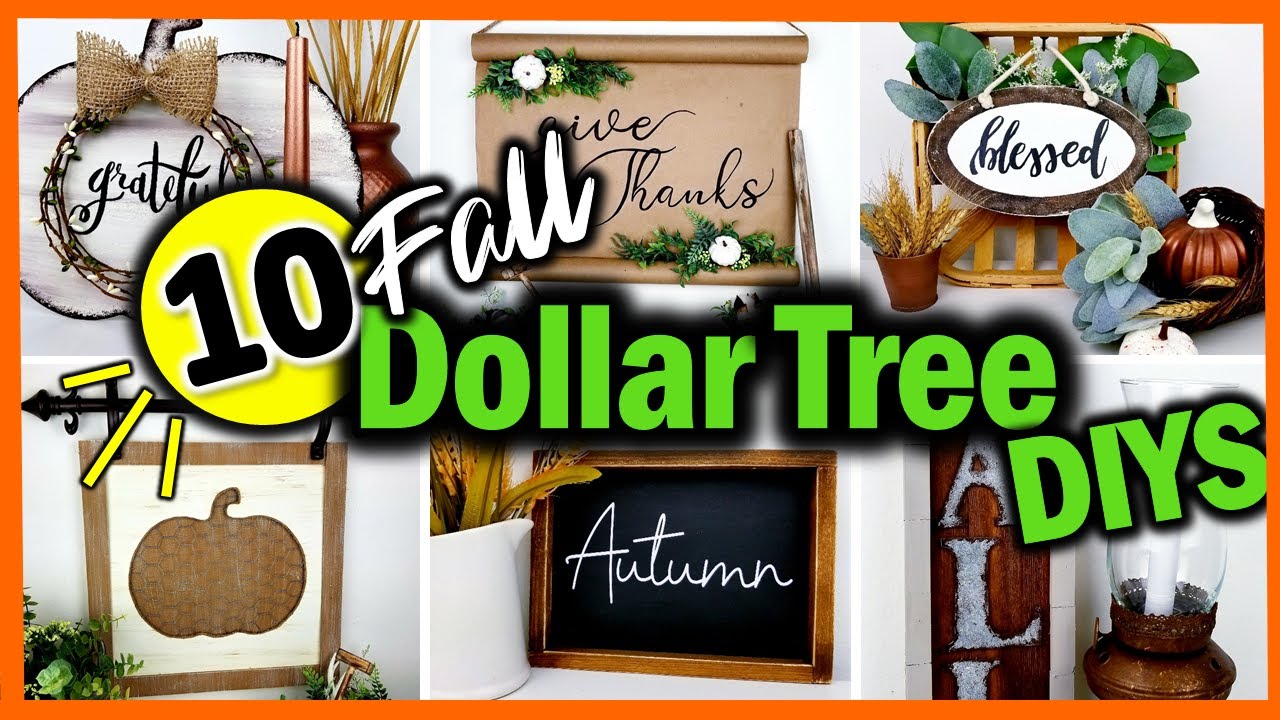 10 DIY Dollar Tree Fall Decor Ideas to TRY! 🍁High End Fall DIYS that ...