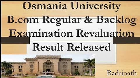 ou degree B.com All semesters Revaluation results Released //OSMANIA UNIVERSITY //