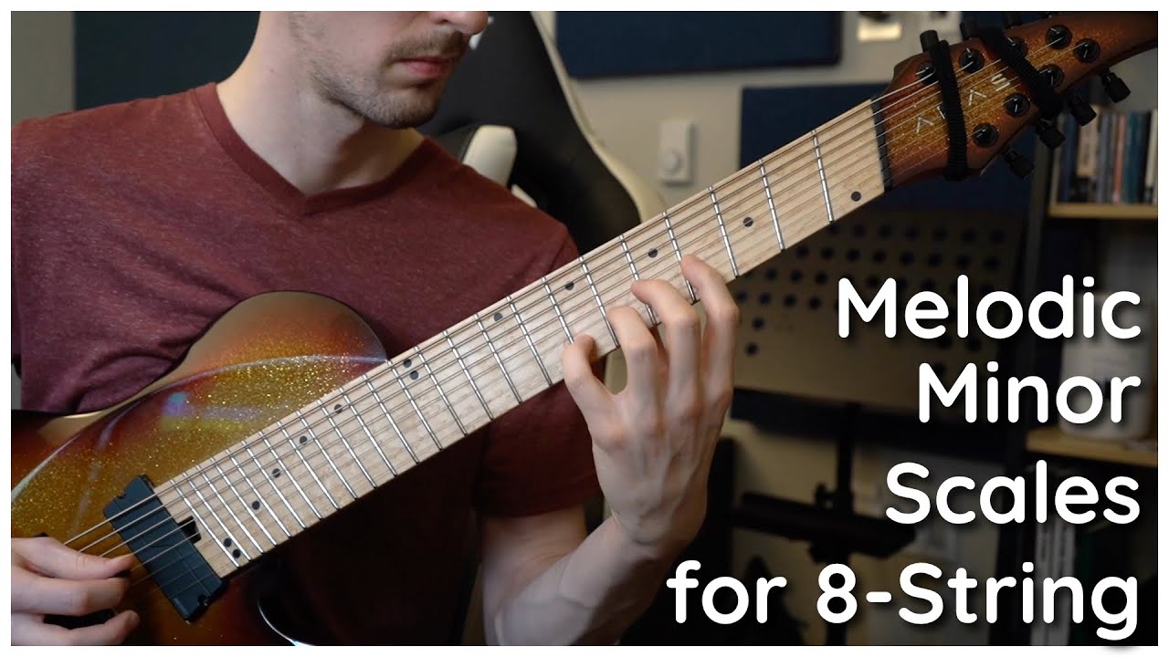 Melodic Minor Scale for 8-STRING Guitar (BONUS Legato Exercise)