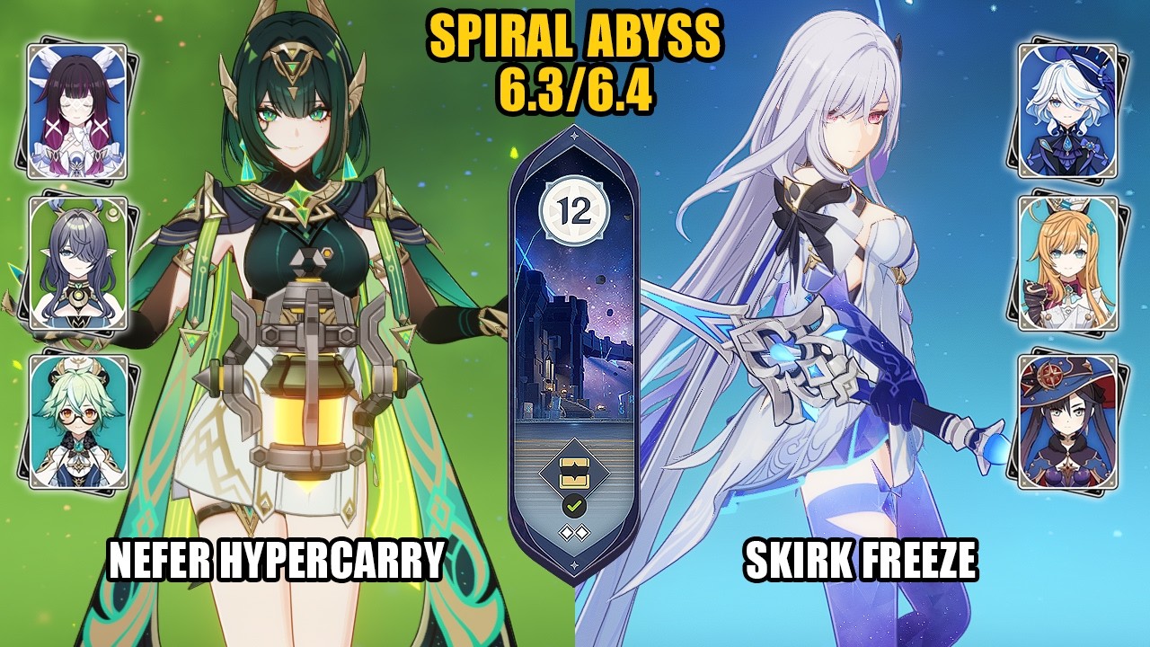 [Spiral Abyss 6.3-6.4] NEW F2P Nefer Hypercarry & Skirk Freeze |Luna IV| Genshin Impact