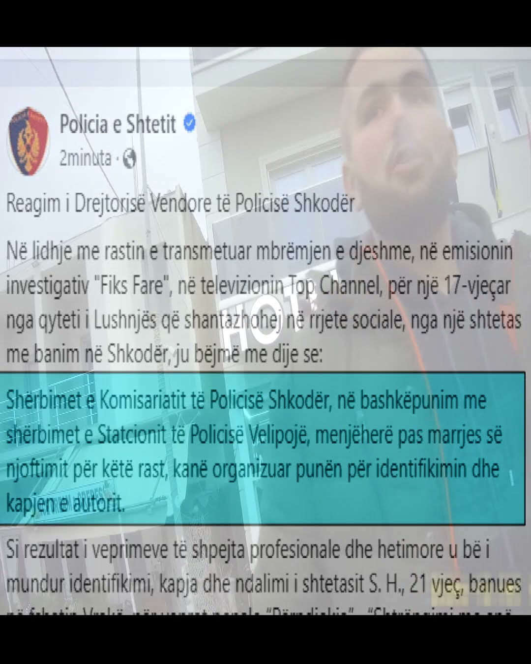 Kërcënonte të miturin në rrjetet sociale, pas denoncimit të Fiksit ndalohet shantazhuesi - Fiks Fare