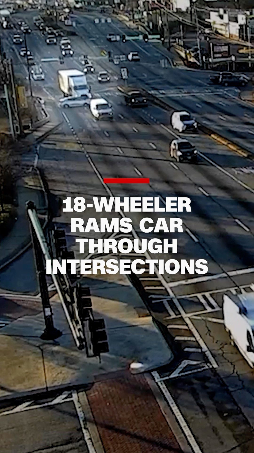 18-wheeler rams car through intersections