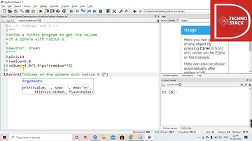 Python program to get volume of sphere with radius 6.
