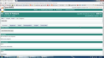 OpenMRS Dynamic Patient Dashboard