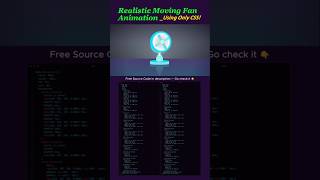 🔥 Realistic Moving Fan Animation (HTML &amp; CSS Only) #coding