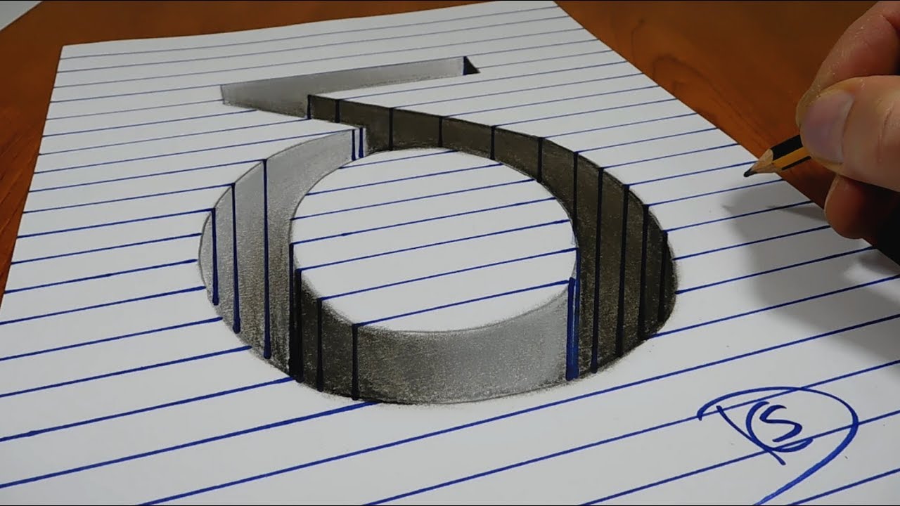 3D Trick Art on Paper   Letter Dhélta   Στίχοι Δέλτα