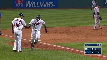 MIN@CLE: Santana crushes a two-run homer to right