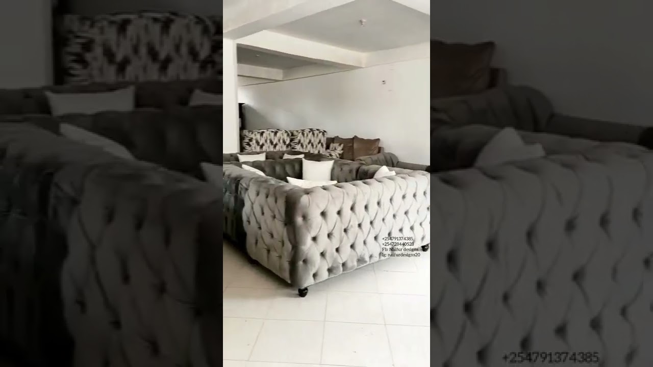 TRENDY GREY CHESTERFIELD SOFA SET DESIGNS/TRENDY SOFAS FOR SALE IN NAIROBI/BEST SOFA & COUCHES KENYA