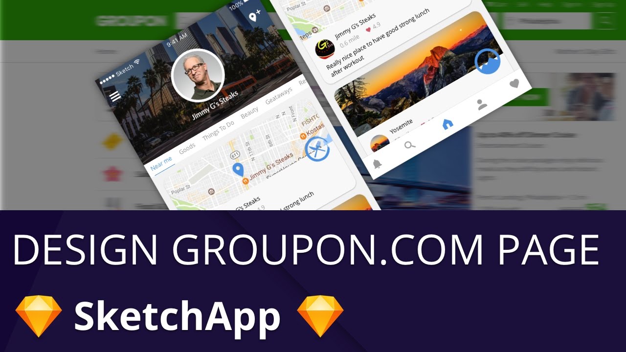 sketchApp -- Design Groupon.com home page with latest UI tool Sketch 2017