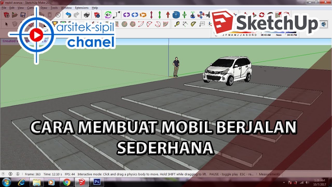 Tutorial Sketchup Membuat Animasi  Mobil  berjalan 