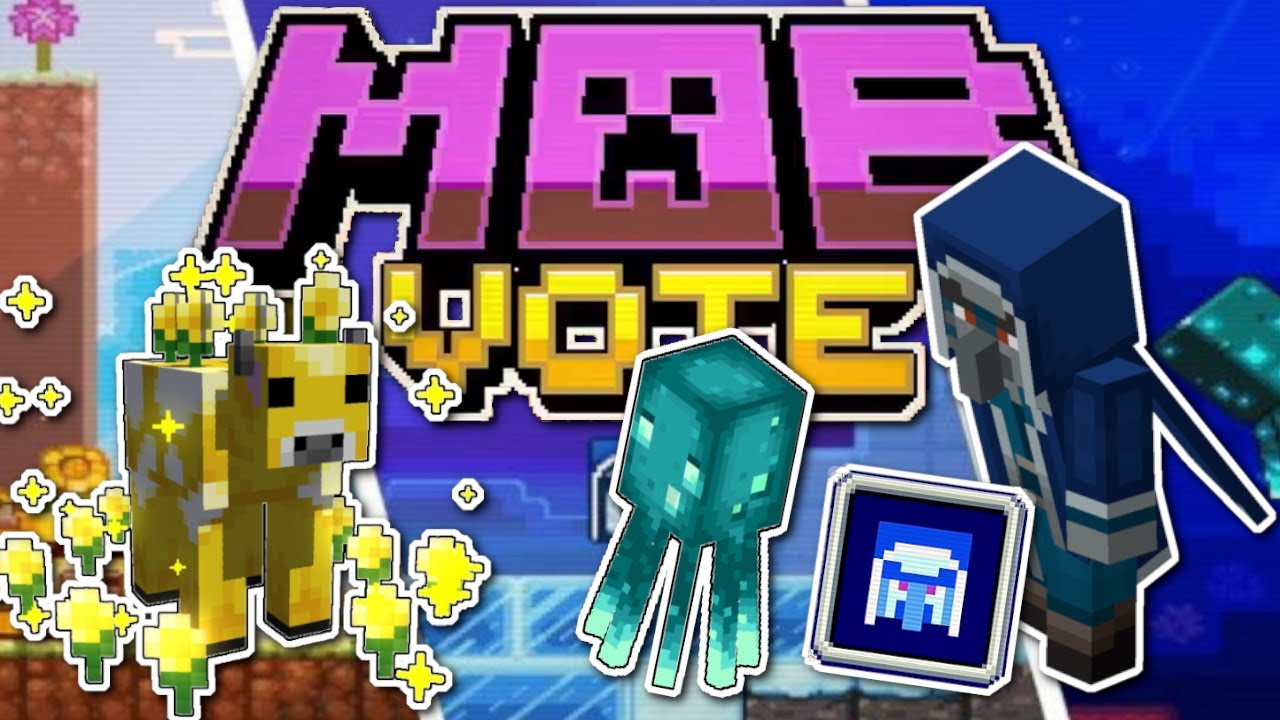Minecraft Mob Vote ICEOLGER, MOOBLOOM, GLOWSQUID Minecraft Live Oct