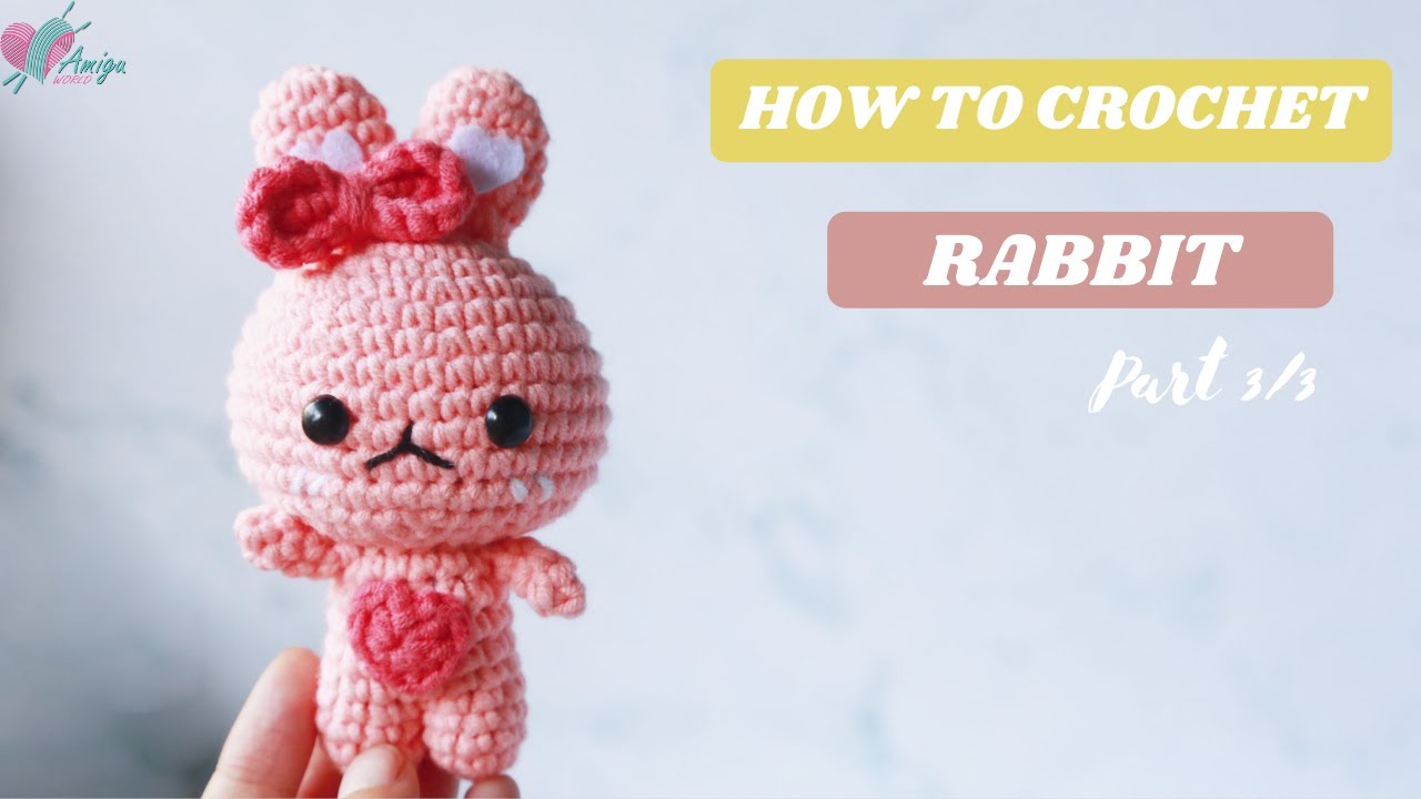 #278 | Rabbit Bunny with Bow Amigurumi Pattern (3/3) | How To Crochet Amigurumi Animal | AmiguWorld