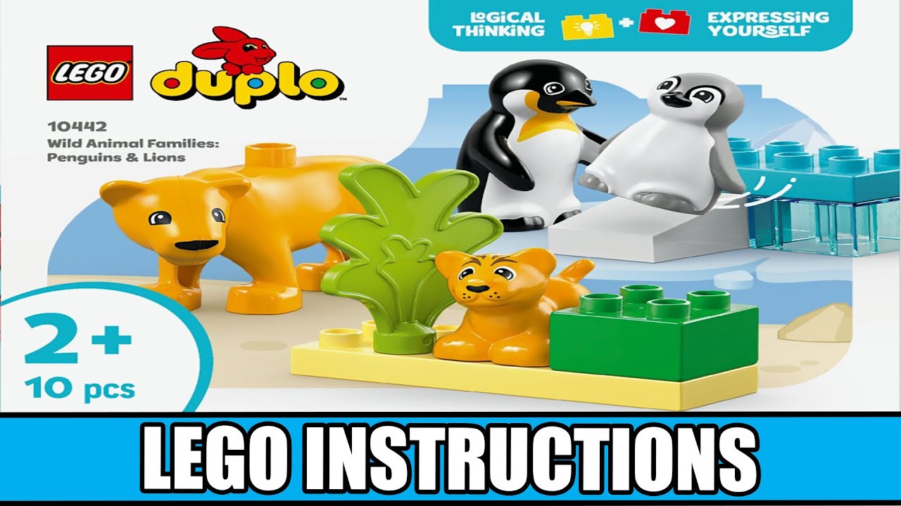 Duplo - Wild Animal Families: Penguins & Lions LEGO instructions